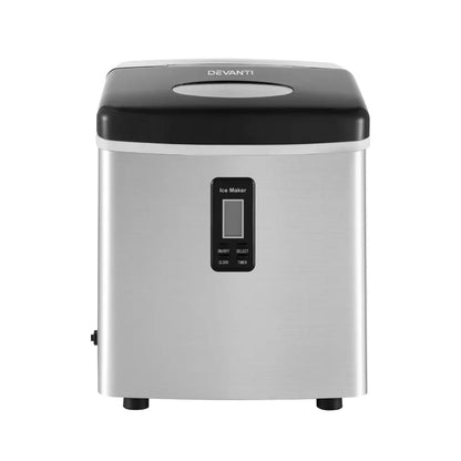Devanti 15kg Ice Maker Machine Silver - Image 3