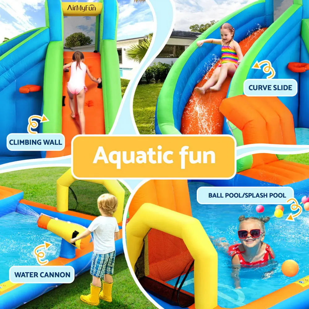 AirMyFun Kids Inflatable Pool Water Slide Cannon Splash Park Castle Outdoor Toys 427X374CM - Image 3