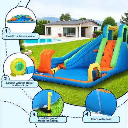 AirMyFun Kids Inflatable Pool Water Slide Cannon Splash Park Castle Outdoor Toys 427X374CM - Image 6