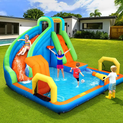 AirMyFun Kids Inflatable Pool Water Slide Cannon Splash Park Castle Outdoor Toys 427X374CM - Image 7