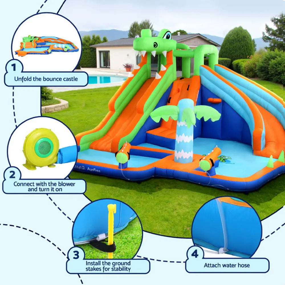 AirMyFun Kids Inflatable Pool Water Double Slide Park Jumping Castle 465X430CM - Image 6