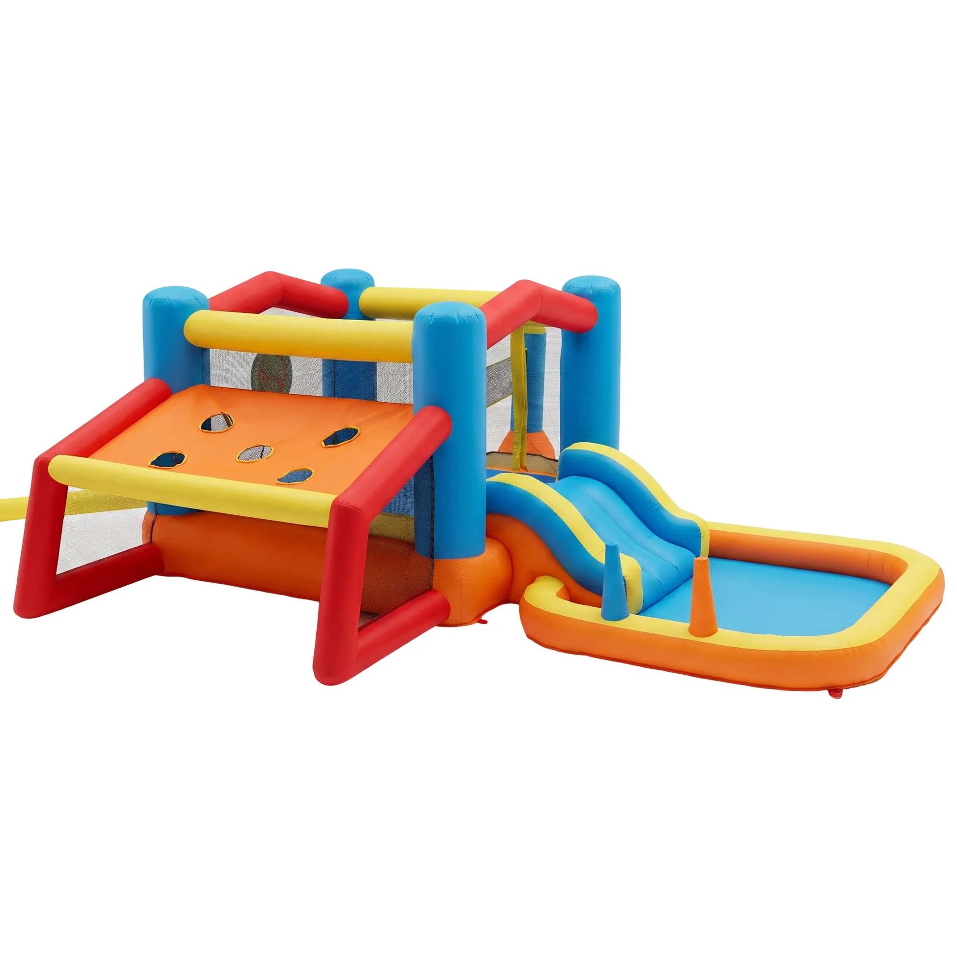 Keezi Inflatable Kids Pool Play Park Jumping Castle Volleyball Net with Blower Balls 4mx4.37m - Image 3