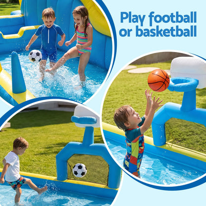 Keezi Inflatable Splash Kids Pool Water Slide Park with Blower 4m x 5.65m - Image 7