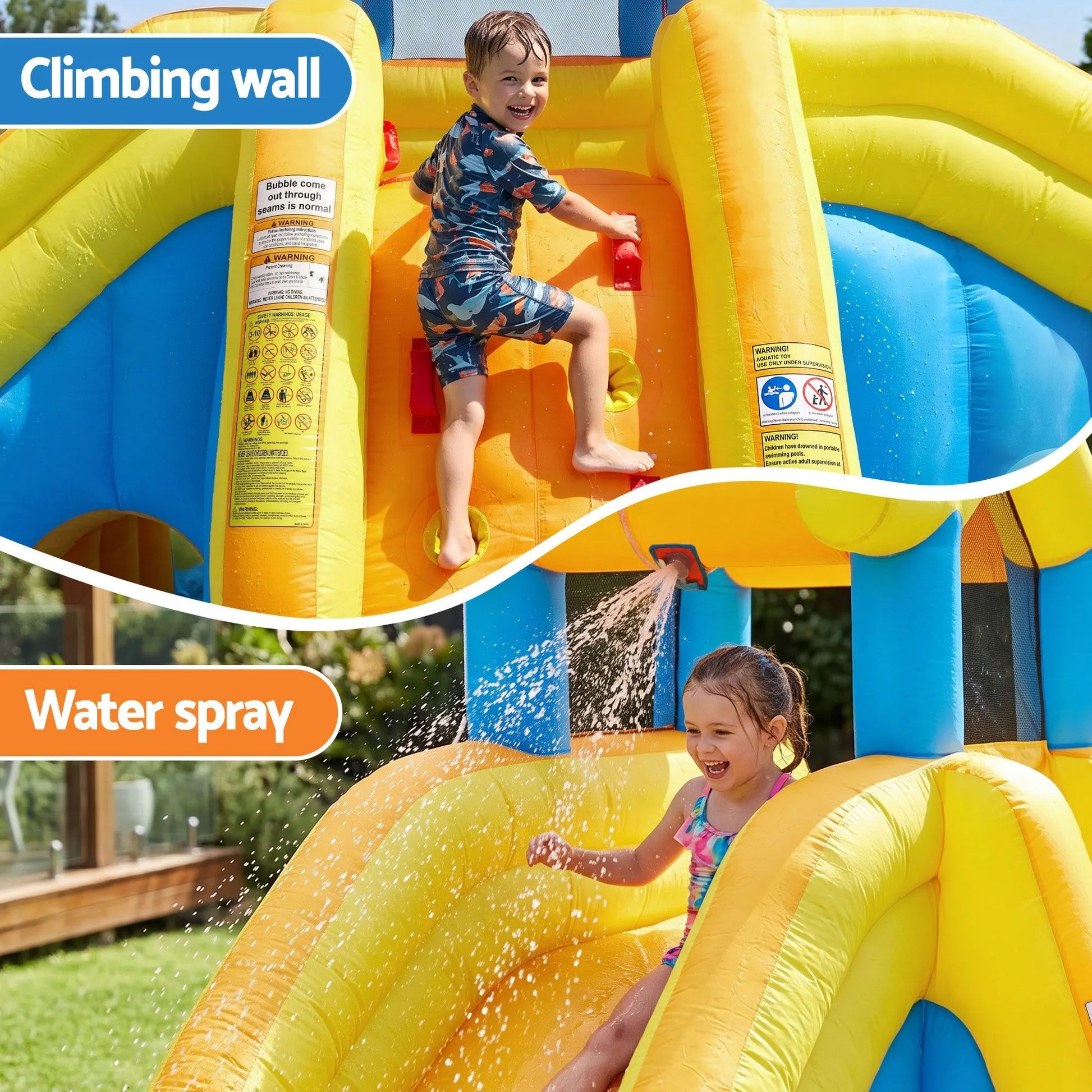 Keezi Inflatable Kids Pool Water Slide Splash Castle Football 622cmx542cm - Image 5