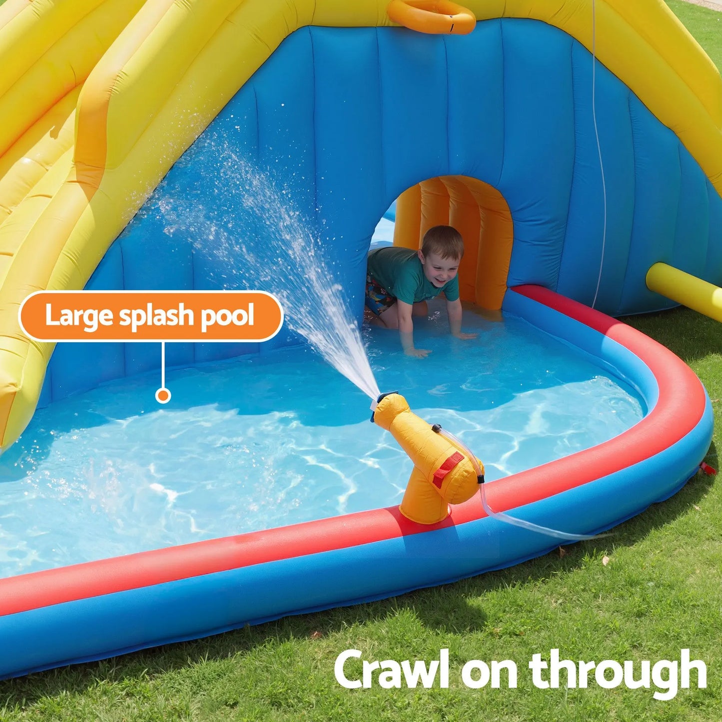 Keezi Inflatable Kids Pool Water Slide Splash Castle Football 622cmx542cm - Image 6