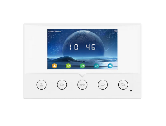 Fanvil i51W SIP indoor station, 4.3in color touchscreen, Wi‑Fi, PoE, video intercom, remote door...