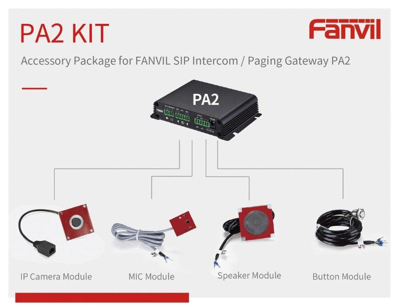 Fanvil PA2 Accessories Kit to suit IPF-PA2,  Official  Kit For Fanvil PA2 SIP Paging Gateway  Vid...