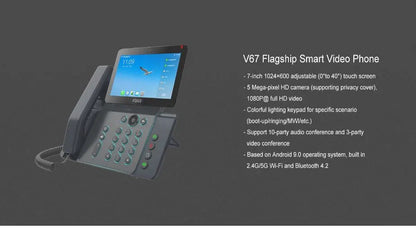 Fanvil V67 Enterprise IP Phone, 7' Touch Screen, 5mp Camera, Andriod 9.0, Built in Wifi, BT, Wall... - Image 4