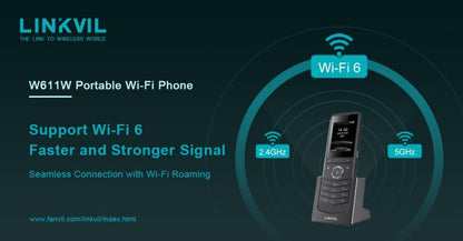 Fanvil Linkvil W611W Portable Wi-Fi Phone 2.4' Color Screen, Support Dual-band Wi-Fi, Up To 9 Hou... - Image 4