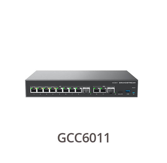 Grandstream GCC6011, 2 x 2.5 Gigabit SFP port and 10 x Gigabit Ethernet ports, Built-in IP PBX pr...