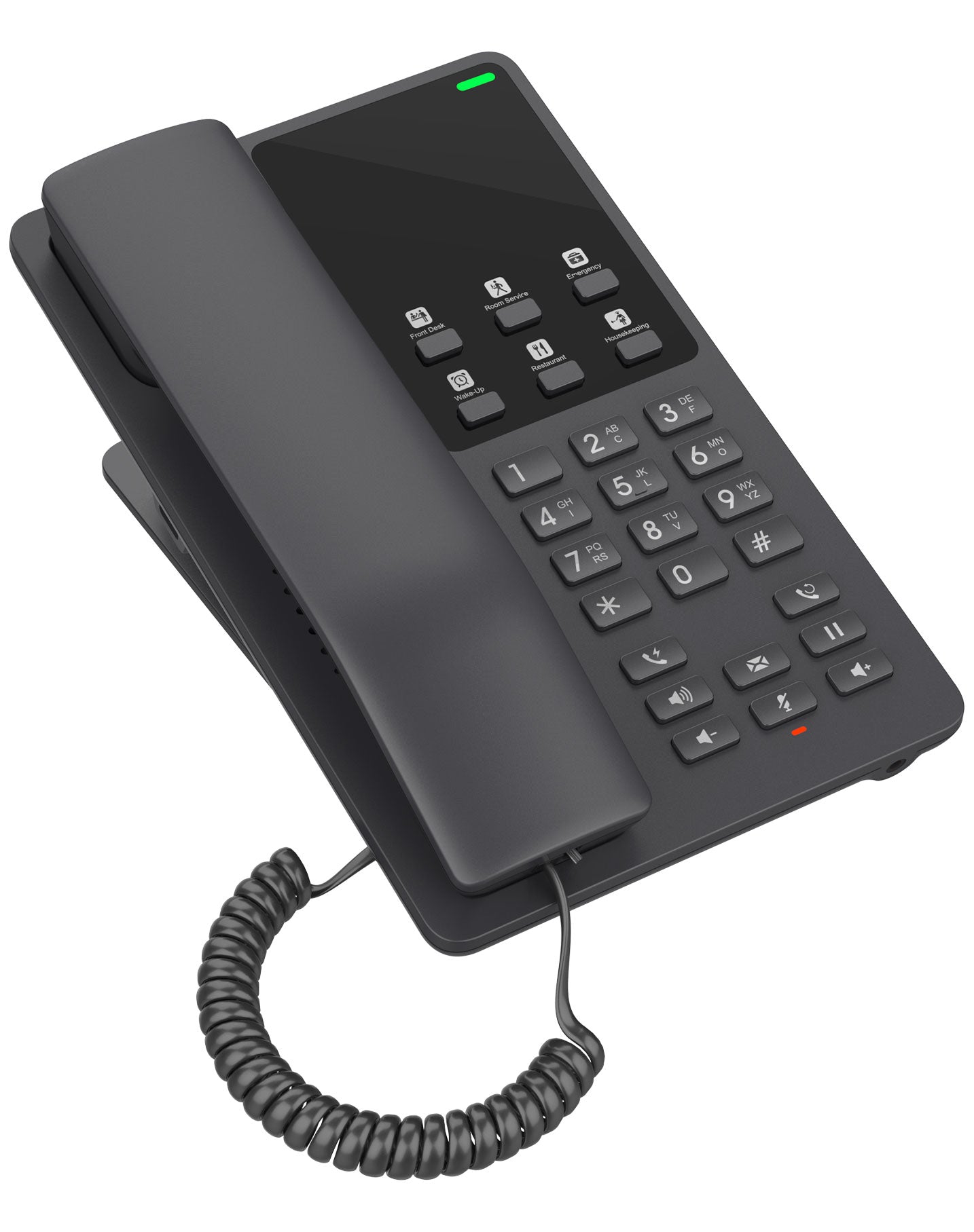 Grandstream GHP621 Desktop Hotel Voice IP Phone, Black, PoE, Wired Handset, 2 Lines, LCD, Gigabit... - Image 2