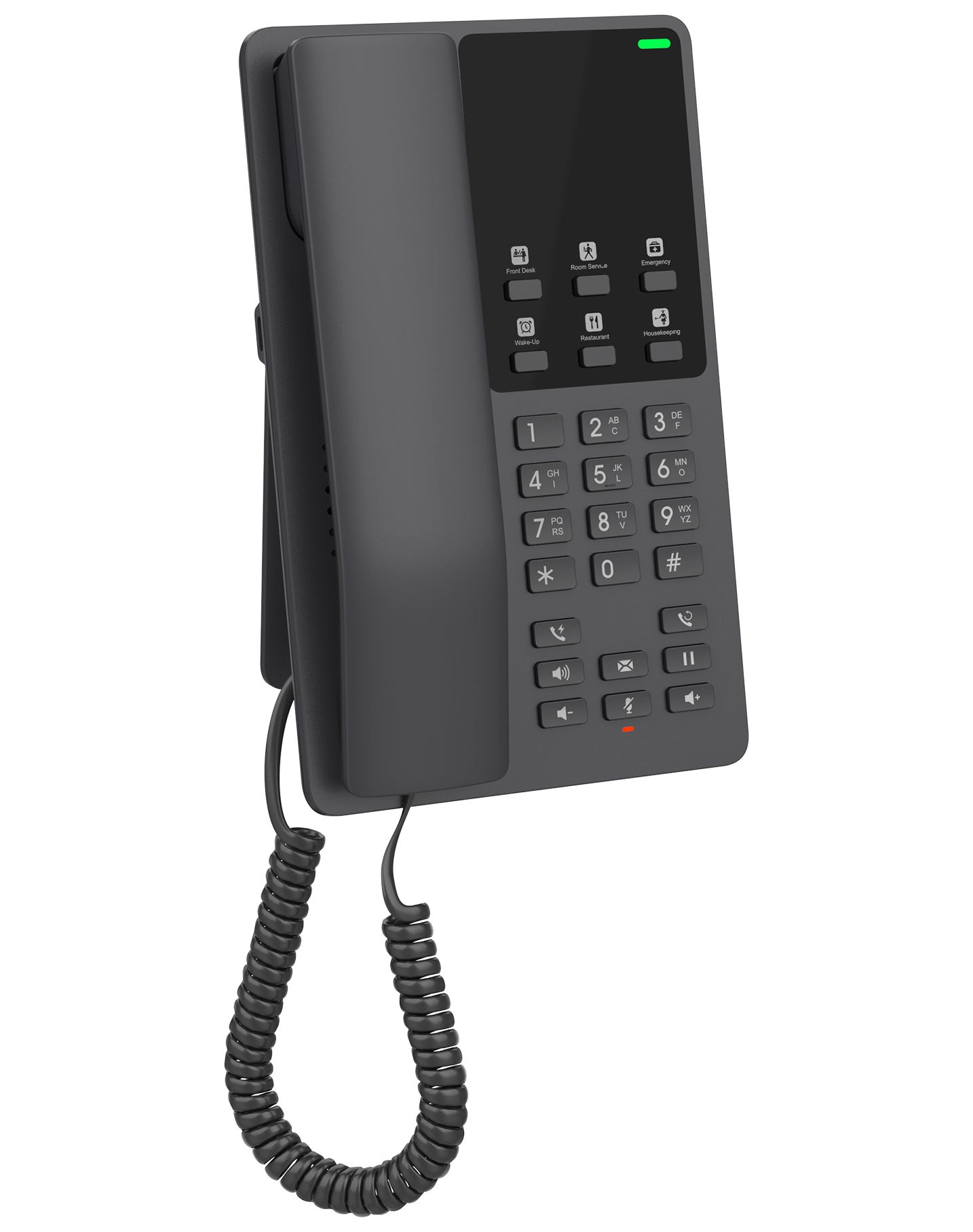 Grandstream GHP621 Desktop Hotel Voice IP Phone, Black, PoE, Wired Handset, 2 Lines, LCD, Gigabit... - Image 3
