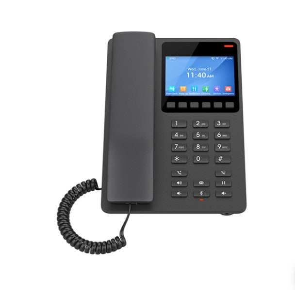 Grandstream GHP631W Desktop Hotel Phone, 3.5' Color LCD, PoE, Dual-band WiFi 6, Black - VOIP Phones