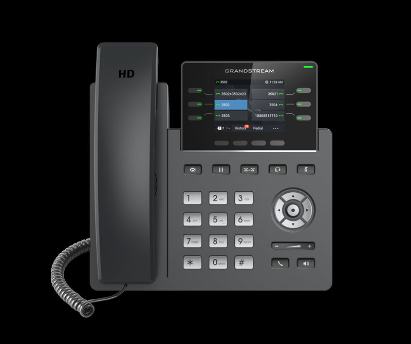 Grandstream GRP2613 6 Line IP Phone, 3 SIP Accounts, 320x240 Colour Screen, HD Audio, Powerable V...
