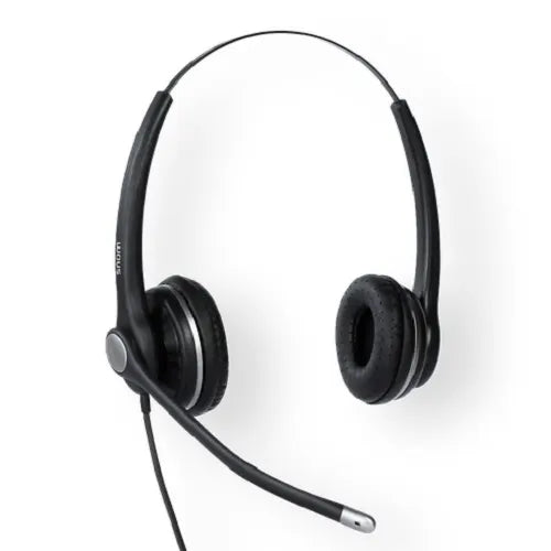 SNOM A100D Wideband Binaural Headset For Snom-D3xx/D7xx/7xx, 300° Frlexible Boom, Passive Noise C...