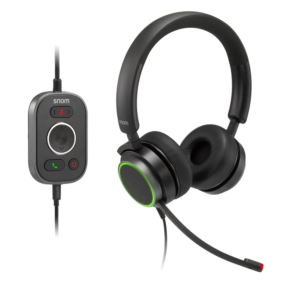 SNOM A330D Headset, Wired Duo, HD Audio Quality, Remote Control, Ideal For Video-telephony, - VOI...