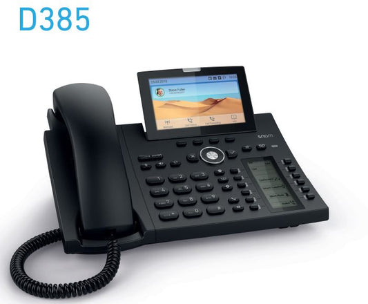 SNOM D385 12 Line IP Phone, SIP Desktop Phone Colour, SmartScreen, Sensor Hook Switch, Bluetooth,...