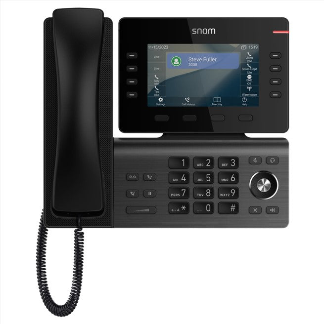 SNOM D812 Desk Telephone, 5' color LCD Screen with 8 SIP accounts, GigE ethernet switch, and 1 US...