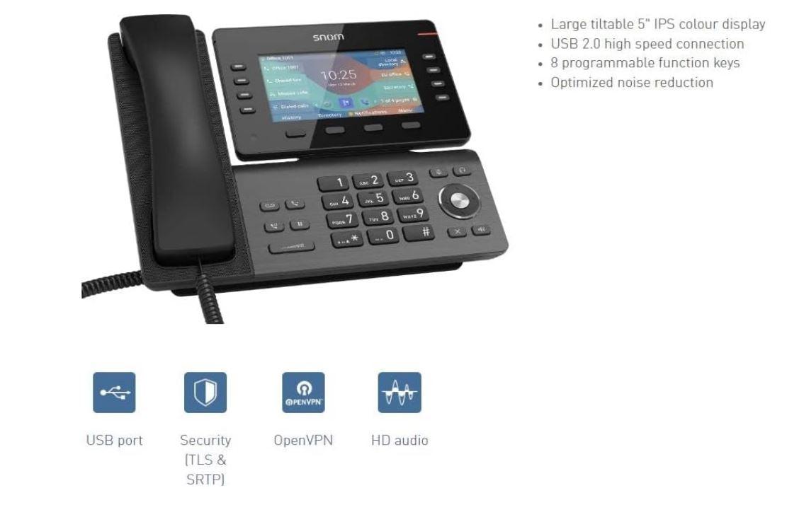 SNOM D862, Large tilting 5 inch IPS colour display, High speed USB 2.0 connection, 8 programmable... - Image 3