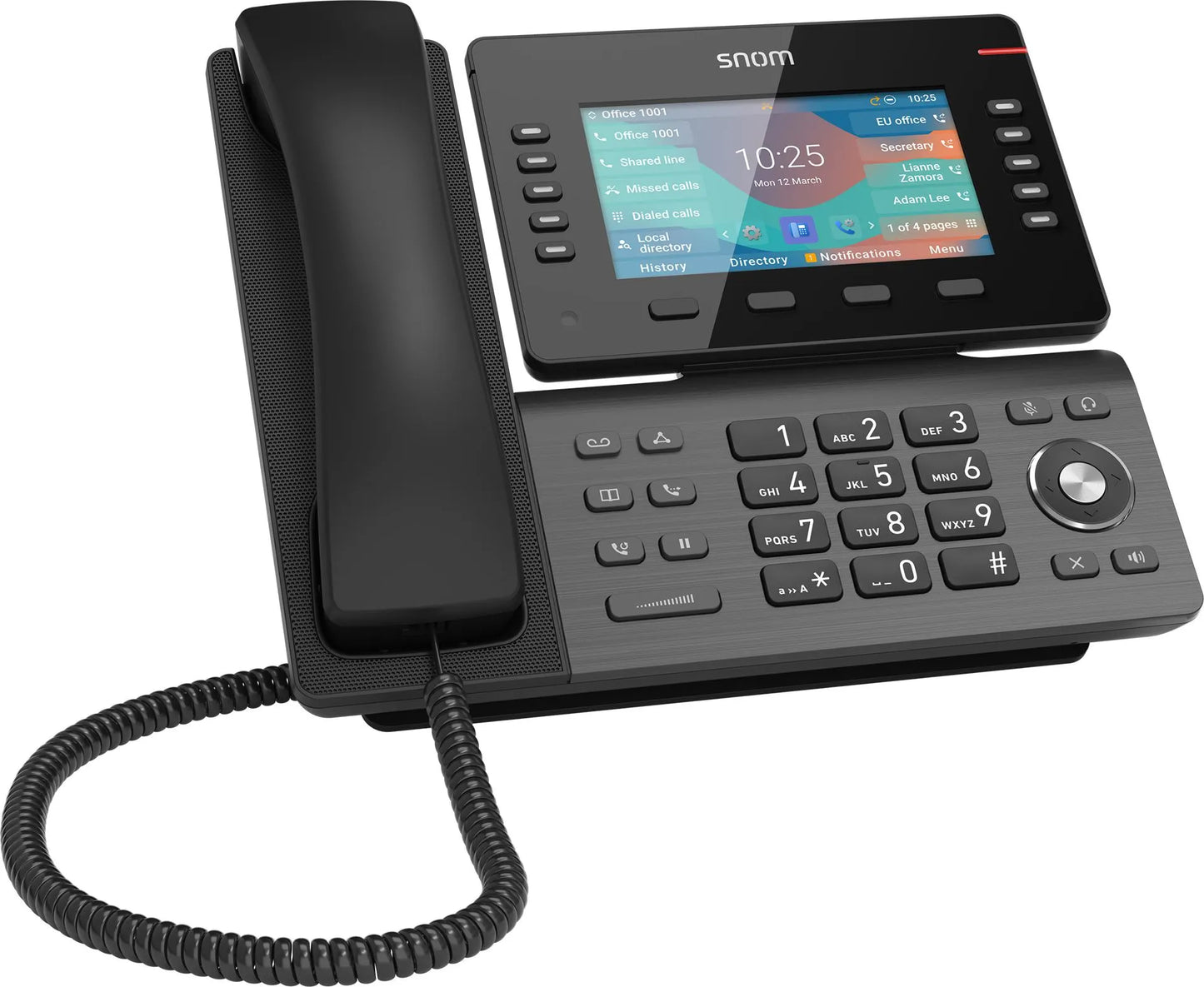 SNOM D865 Large tiltable 5 inch IPS colour display 2x USB 2.0 high speed connection 10 programmab...