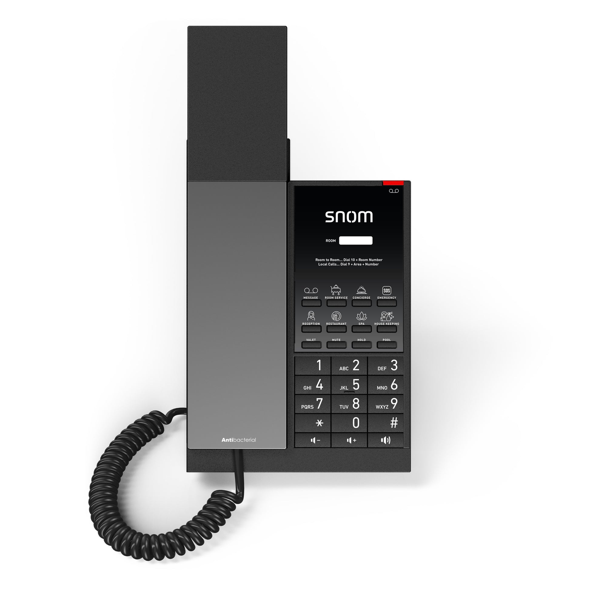 SNOM HD350W Hospitality Telephone, Antibacterial housing, Large LED call indicator, Power over Et... - Image 3