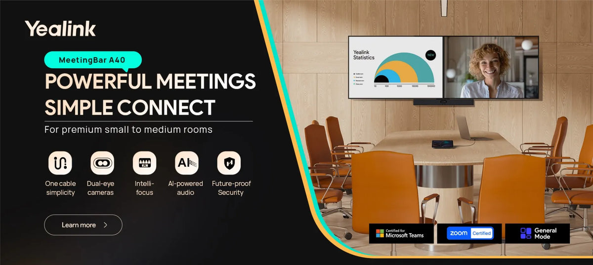 Yealink MeetingBar A40  all-in-one Android video collaboration bar, featuring dual 48MP cameras,... - Image 2