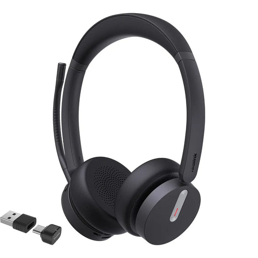 Yealink BH70 Bluetooth Wireless Stereo Headset UC, BT51 C Dongle with A Adapter, 3-Mic Noise Canc...