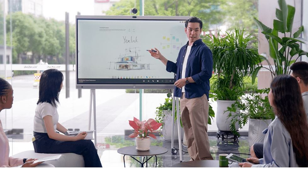 Yealink Floorstand for MeetingBoard 86' with Tray,Perfect fit for Yealink MeetingBoard 86',Wheele... - Image 3