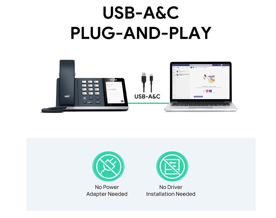 Yealink MP45 USB Teams Phone Desk Corded Phones for Work, Certified by Microsoft Teams Skype for... - Image 3