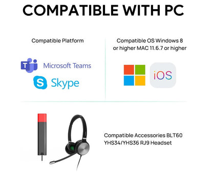 Yealink MP45 USB Teams Phone Desk Corded Phones for Work, Certified by Microsoft Teams Skype for... - Image 4