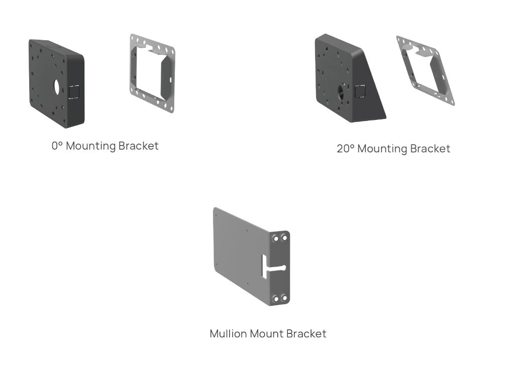 Yealink RoomPanel Mount Kits, Device Compatibility RoomPanel, 0° Mounting Bracket, 20° Mounting B...