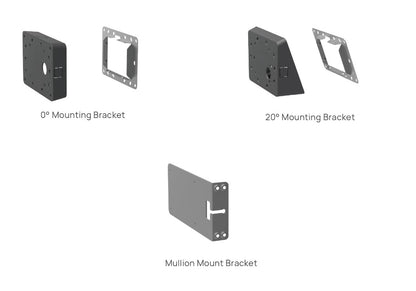 Yealink RoomPanel Mount Kits, Device Compatibility RoomPanel, 0° Mounting Bracket, 20° Mounting B...