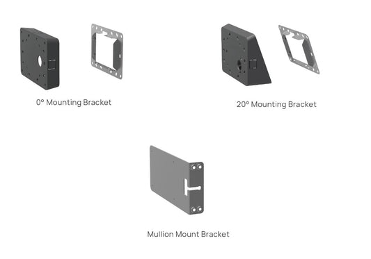 Yealink RoomPanel Mount Kits, Device Compatibility RoomPanel, 0° Mounting Bracket, 20° Mounting B...