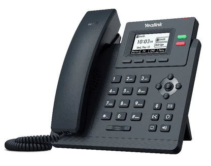Yealink T31P 2 Line IP phone Entry-level, 132x64 LCD, PoE. No Power Adapter included, Zoom, HD Vo...