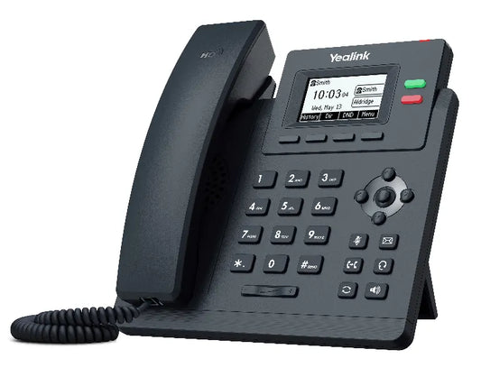 Yealink T31P 2 Line IP phone Entry-level, 132x64 LCD, PoE. No Power Adapter included, Zoom, HD Vo...