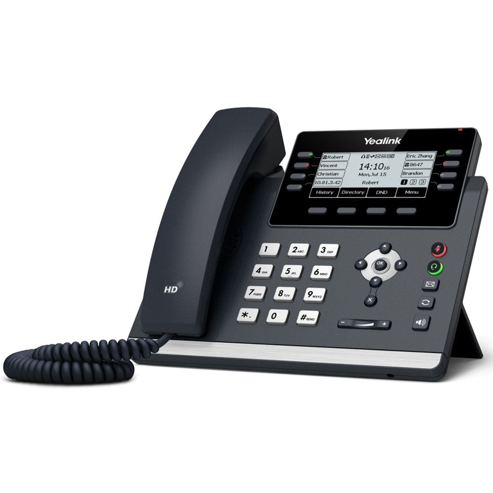 Yealink T43U 12 Line IP phone, 3.7' 360x160 pixel Graphical LCD with backlight, Dual USB Ports, P...