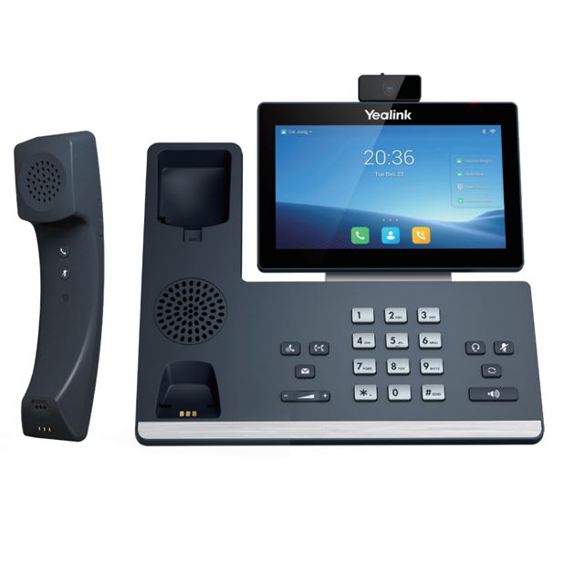 Yealink T58WP-C 16 Line IP HD Android Phone with HD Camera, BT Handset, touch screen, HD voice, D...
