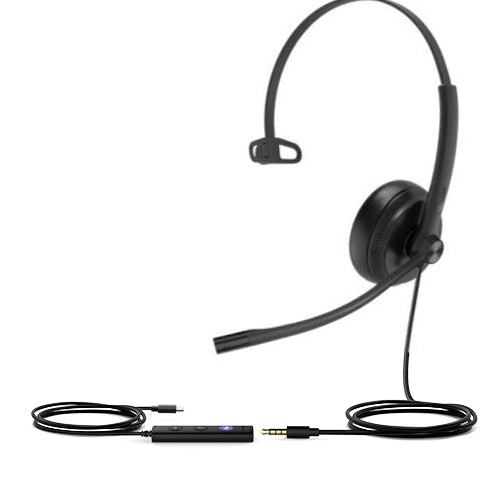 Yealink TEAMS-UH34SE-M-C Teams Certified Wideband Noise Cancelling Headset, USB-C and 3.5mm Jack,...