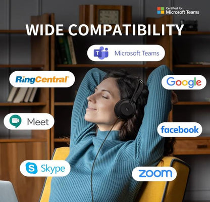 Yealink UH37 Microsoft Teams Certified USB Wired Headset, Mono, USB-C, 35mm Speaker, Busylight, L... - Image 4