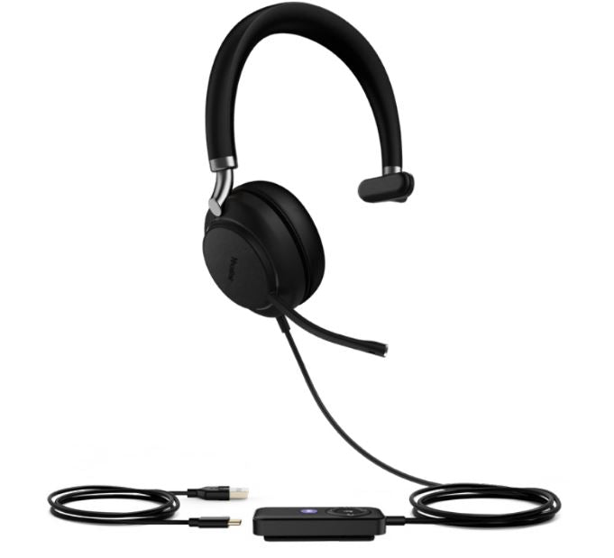 Yealink UH38 Mono Mode USB and Bluetooth Headset, USB-A,Teams Call Controller with Built-In Batte...