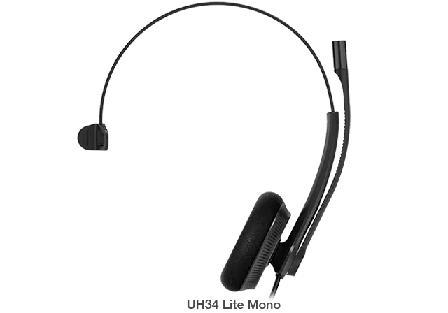 Yealink UH34 Lite Mono Teams USB Headset, Lightweight, All Day Wearing Comfort, Ear Wideband Nois...