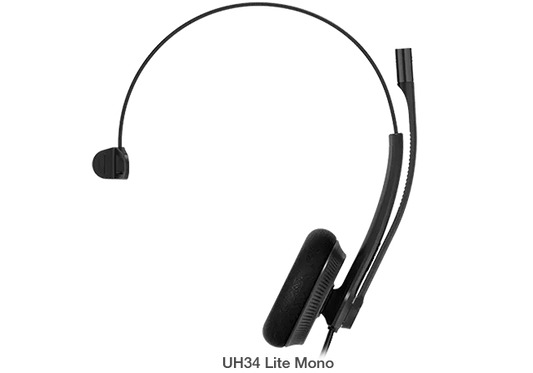 Yealink UH34 Lite Mono Teams USB Headset, Lightweight, All Day Wearing Comfort, Ear Wideband Nois...