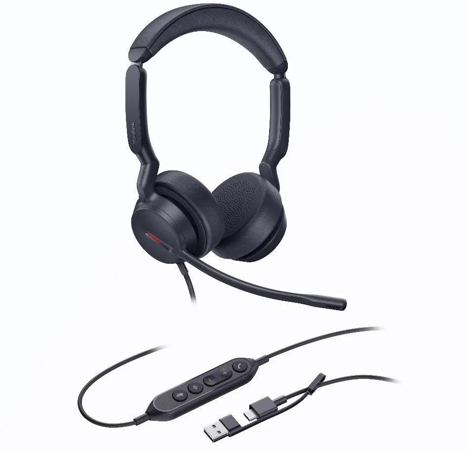 Yealink UH44 Dual UC USB-C/A Unified  Communications USB Wired Headset Dual Noise-Canceling Micro...
