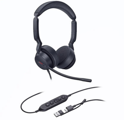 Yealink UH44 Dual UC USB-C/A Unified  Communications USB Wired Headset Dual Noise-Canceling Micro...