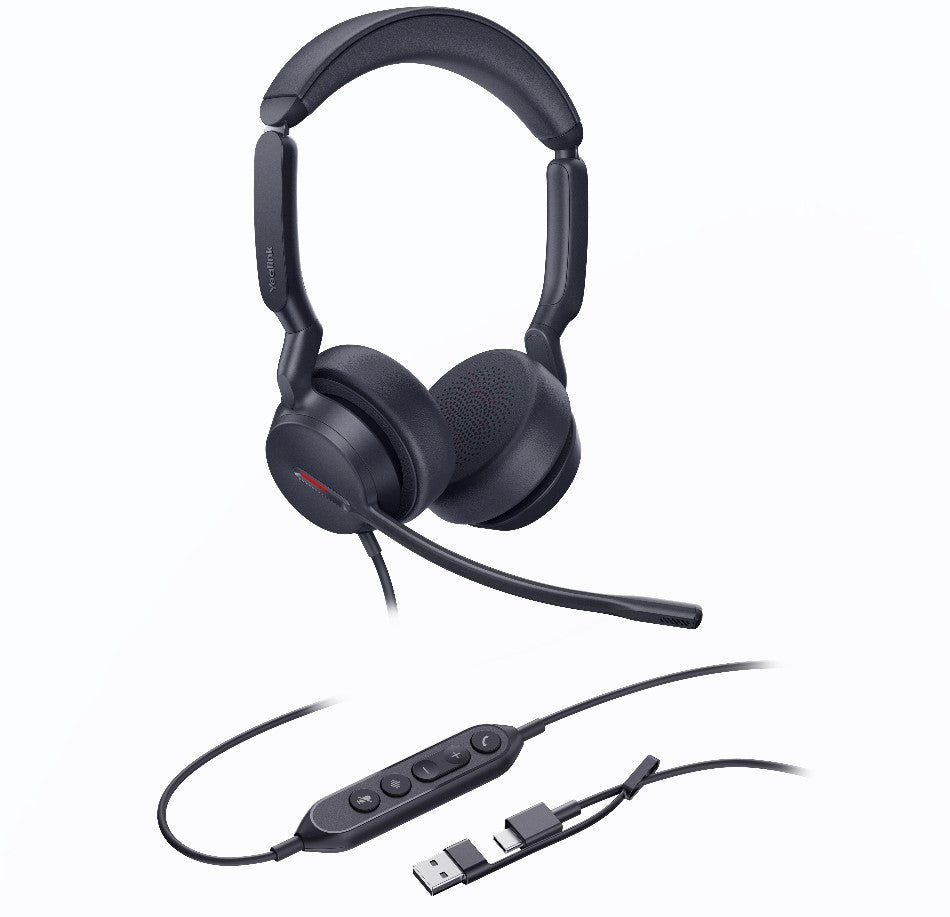 Yealink UH44 Dual UC USB-C/A Unified  Communications USB Wired Headset Dual Noise-Canceling Micro...