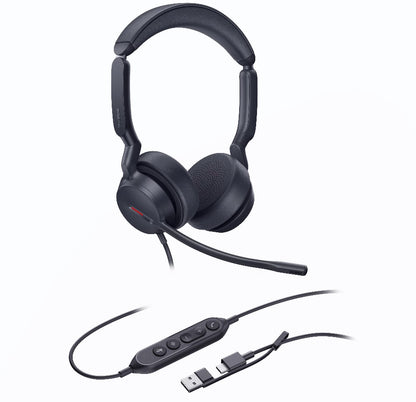 Yealink UH44 Dual UC USB-C/A Unified  Communications USB Wired Headset Dual Noise-Canceling Micro...