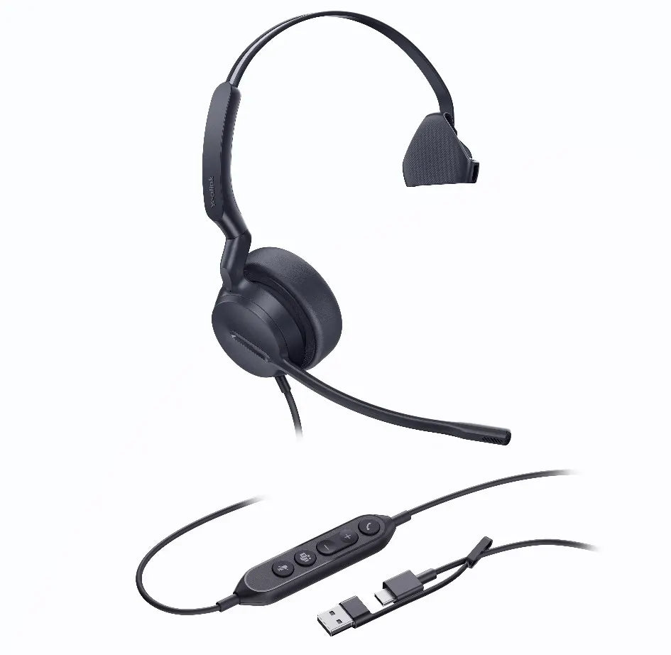 Yealink UH44 Mono Teams USB-C/A Microsoft Certified USB Wired Headset, Dual Noise-Canceling Micro...