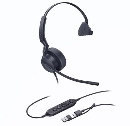 Yealink UH44 Mono Teams USB-C/A Microsoft Certified USB Wired Headset, Dual Noise-Canceling Micro...