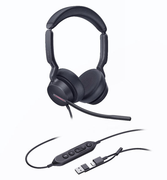 Yealink UH46 Dual UC USB-C/A Unified  Communications  USB  Wired  Headset 3-Noise-Canceling Micro...