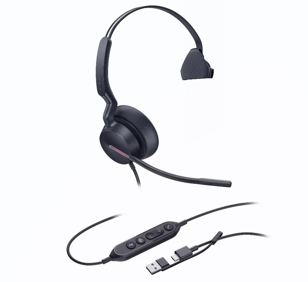 Yealink UH46 Mono Teams USB-C/A Microsoft Certified Teams USB Wired Headset 3-Noise-Canceling Mic... - Image 2